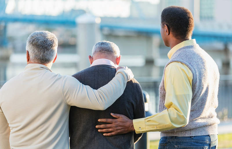 people comforting each other